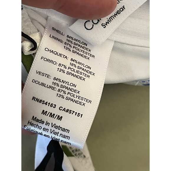 Calvin Klein Multi-Color Tropical Print Adjust Criss Cross Tie Back Bikini Top - Picture 11 of 11